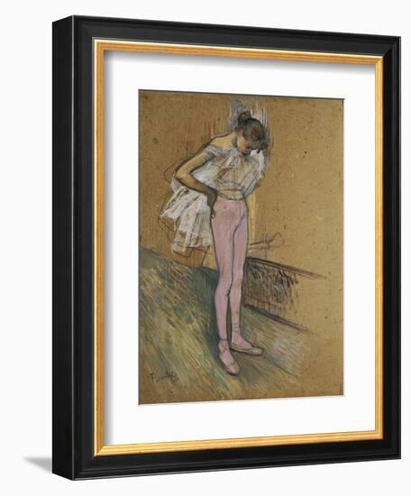 A Dancer Adjusting Her Leotard, 1890-Henri de Toulouse-Lautrec-Framed Giclee Print