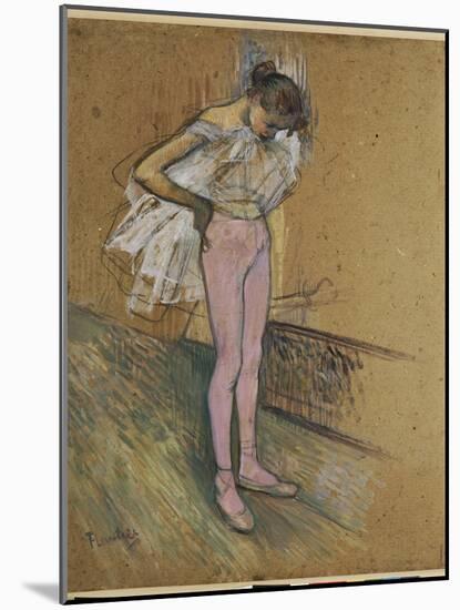 A Dancer Adjusting Her Leotard-Henri de Toulouse-Lautrec-Mounted Giclee Print