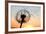 A Dandelion Blowing Seeds in the Wind.-JanBussan-Framed Photographic Print