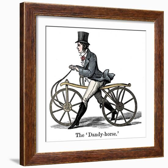 A Dandy-Horse or Draisienne of the type fashionable c1820-Unknown-Framed Giclee Print