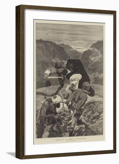 A Dangerous Hug, an Incident in the Hindoo Koosh-Richard Caton Woodville II-Framed Giclee Print