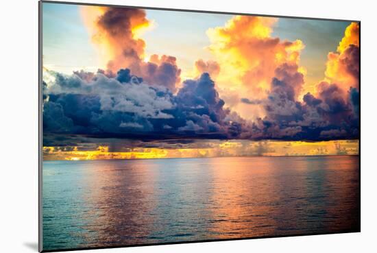 A Dark Sky with Amazing Array of Storm Clouds with Calm Seas-Scottymanphoto-Mounted Photographic Print