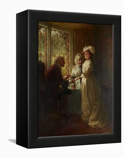 A Daughter Taking Her Leave (Oil on Canvas)-William Brassey Hole-Framed Premier Image Canvas