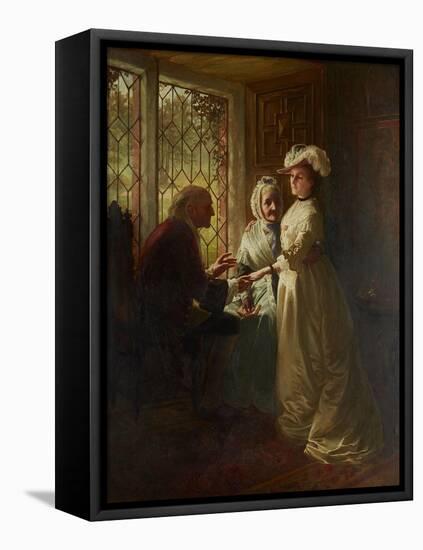 A Daughter Taking Her Leave (Oil on Canvas)-William Brassey Hole-Framed Premier Image Canvas