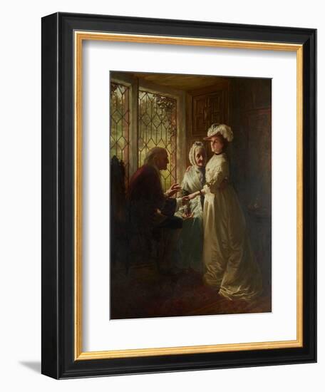 A Daughter Taking Her Leave (Oil on Canvas)-William Brassey Hole-Framed Giclee Print