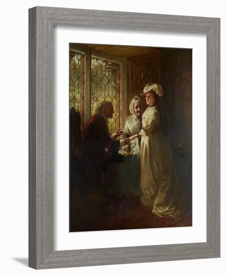 A Daughter Taking Her Leave (Oil on Canvas)-William Brassey Hole-Framed Giclee Print
