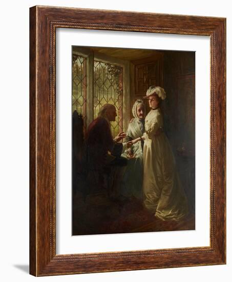 A Daughter Taking Her Leave (Oil on Canvas)-William Brassey Hole-Framed Giclee Print