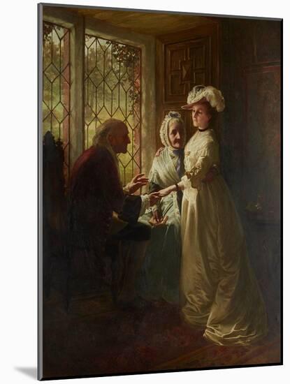 A Daughter Taking Her Leave (Oil on Canvas)-William Brassey Hole-Mounted Giclee Print