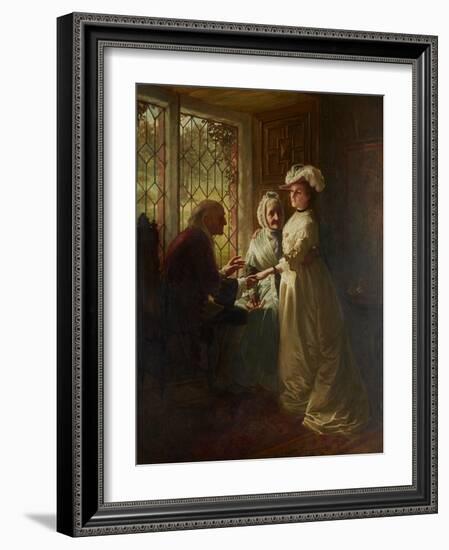 A Daughter Taking Her Leave (Oil on Canvas)-William Brassey Hole-Framed Giclee Print