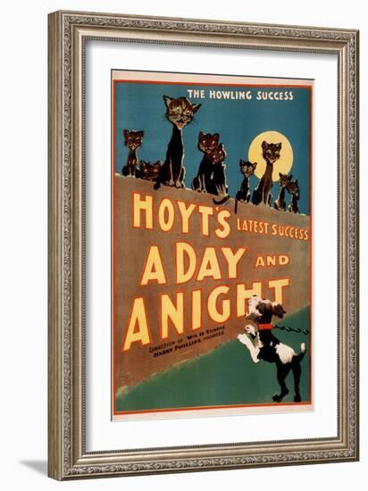 "A Day and a Night" Cats and Dogs Musical Poster-Lantern Press-Framed Art Print