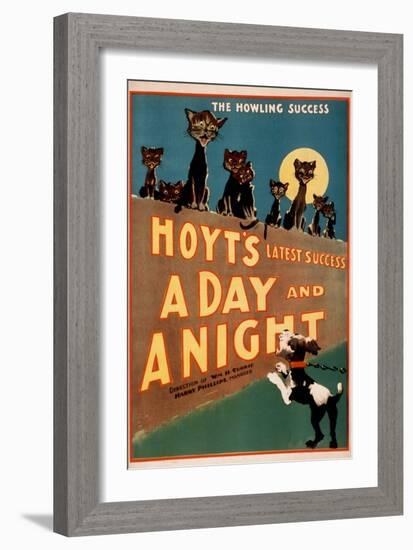 "A Day and a Night" Cats and Dogs Musical Poster-Lantern Press-Framed Art Print