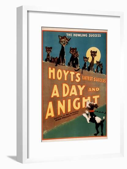 "A Day and a Night" Cats and Dogs Musical Poster-Lantern Press-Framed Art Print