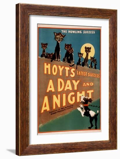 "A Day and a Night" Cats and Dogs Musical Poster-Lantern Press-Framed Art Print
