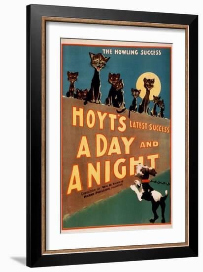 "A Day and a Night" Cats and Dogs Musical Poster-Lantern Press-Framed Art Print