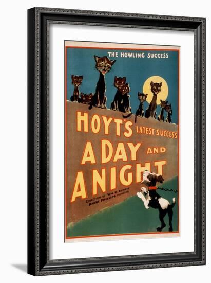 "A Day and a Night" Cats and Dogs Musical Poster-Lantern Press-Framed Art Print