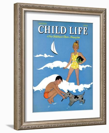 A Day at the Beach - Child Life, August 1939-Harold Carroll-Framed Giclee Print