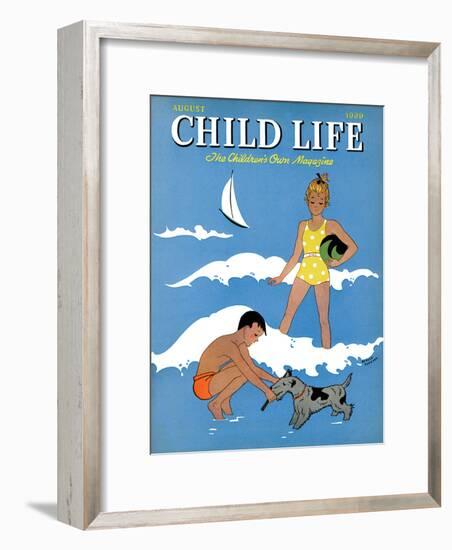 A Day at the Beach - Child Life, August 1939-Harold Carroll-Framed Giclee Print