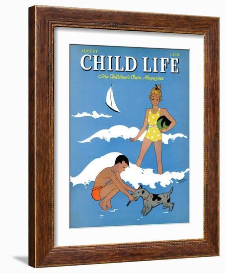 A Day at the Beach - Child Life, August 1939-Harold Carroll-Framed Giclee Print