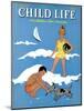 A Day at the Beach - Child Life, August 1939-Harold Carroll-Mounted Giclee Print