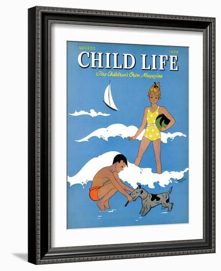 A Day at the Beach - Child Life, August 1939-Harold Carroll-Framed Giclee Print