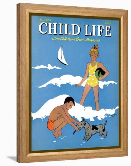 A Day at the Beach - Child Life, August 1939-Harold Carroll-Framed Premier Image Canvas