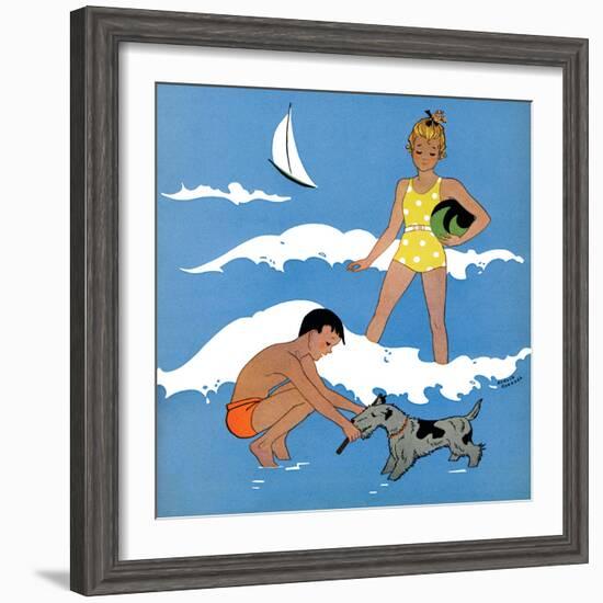 A Day at the Beach - Child Life, August 1939-Harold Carroll-Framed Giclee Print