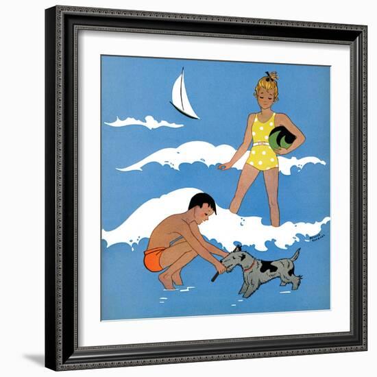 A Day at the Beach - Child Life, August 1939-Harold Carroll-Framed Giclee Print