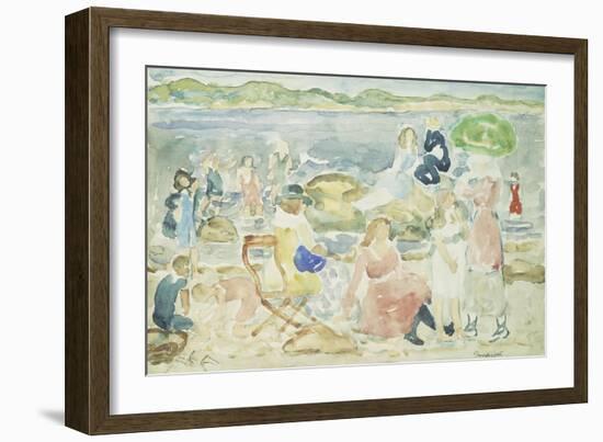 A Day at the Beach-Maurice Brazil Prendergast-Framed Giclee Print