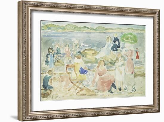 A Day at the Beach-Maurice Brazil Prendergast-Framed Giclee Print