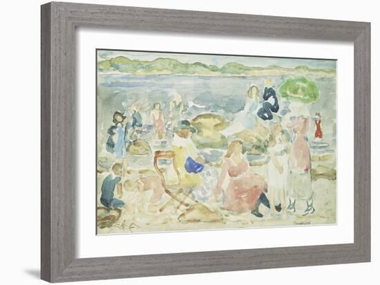 A Day at the Beach-Maurice Brazil Prendergast-Framed Giclee Print