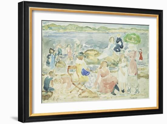 A Day at the Beach-Maurice Brazil Prendergast-Framed Giclee Print