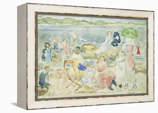 A Day at the Beach-Maurice Brazil Prendergast-Framed Premier Image Canvas
