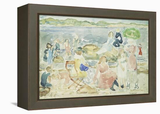 A Day at the Beach-Maurice Brazil Prendergast-Framed Premier Image Canvas