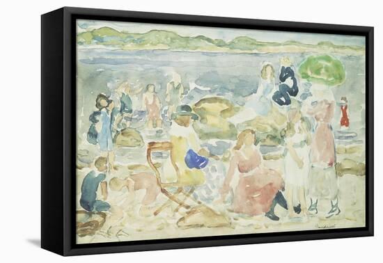 A Day at the Beach-Maurice Brazil Prendergast-Framed Premier Image Canvas