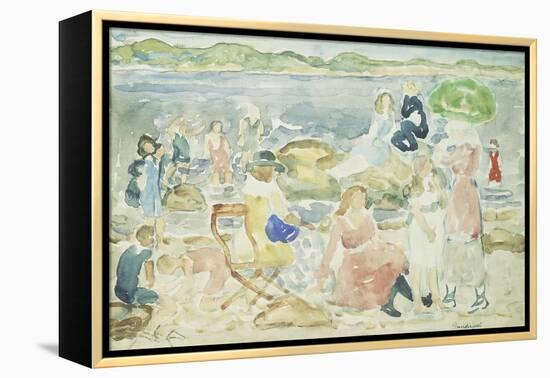 A Day at the Beach-Maurice Brazil Prendergast-Framed Premier Image Canvas