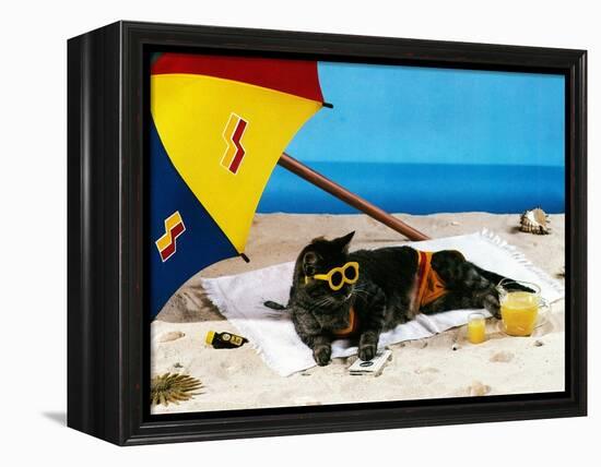 A Day at the Beach-null-Framed Premier Image Canvas