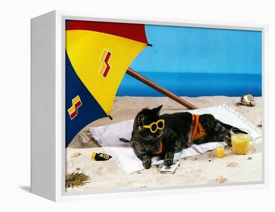 A Day at the Beach-null-Framed Premier Image Canvas