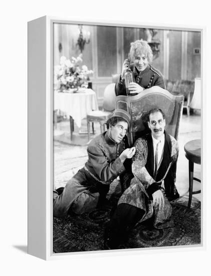 A Day at the Races, Chico Marx, Harpo Marx, Groucho Marx, 1937-null-Framed Stretched Canvas