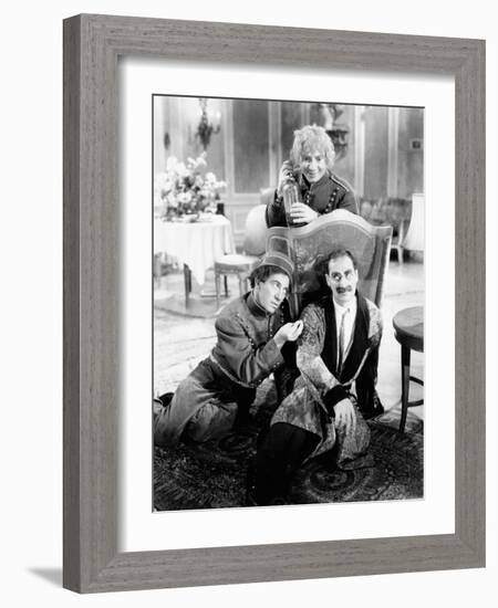 A Day at the Races, Chico Marx, Harpo Marx, Groucho Marx, 1937-null-Framed Photo