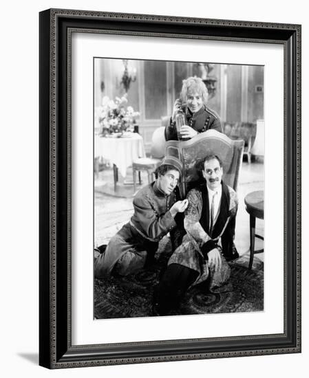 A Day at the Races, Chico Marx, Harpo Marx, Groucho Marx, 1937-null-Framed Photo