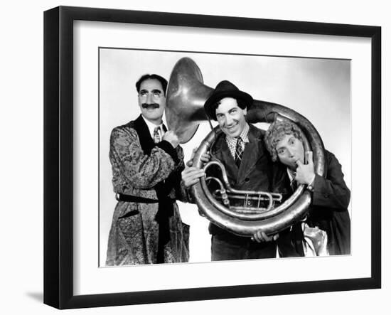 A Day at the Races, Groucho Marx, Chico Marx, Harpo Marx, 1937-null-Framed Photo