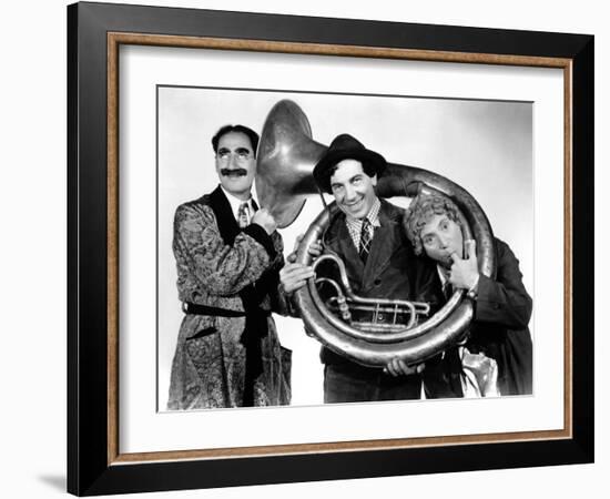 A Day at the Races, Groucho Marx, Chico Marx, Harpo Marx, 1937-null-Framed Photo