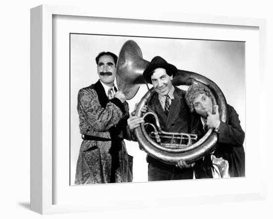 A Day at the Races, Groucho Marx, Chico Marx, Harpo Marx, 1937-null-Framed Photo