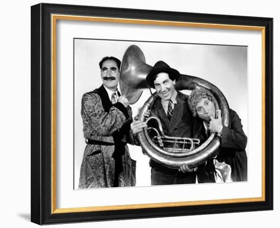 A Day at the Races, Groucho Marx, Chico Marx, Harpo Marx, 1937-null-Framed Photo