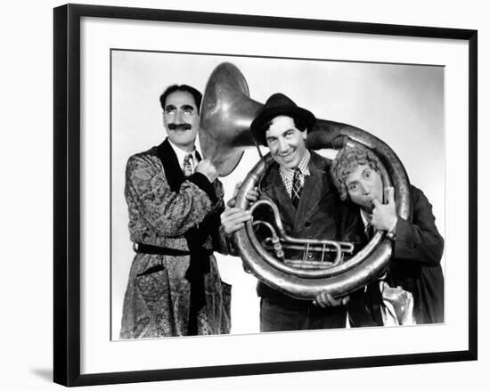 A Day at the Races, Groucho Marx, Chico Marx, Harpo Marx, 1937-null-Framed Photo