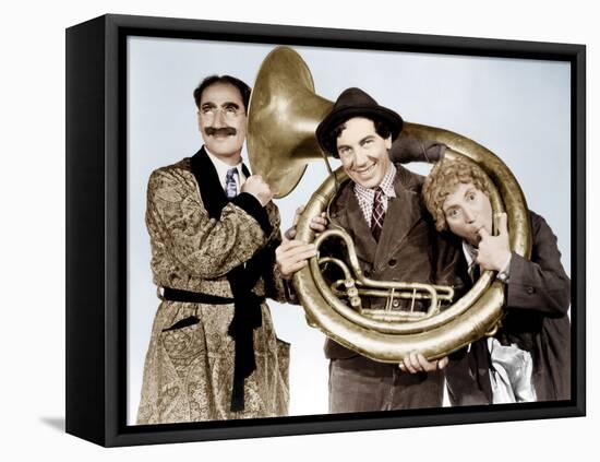 A Day at the Races, Groucho Marx, Chico Marx, Harpo Marx, 1937-null-Framed Stretched Canvas