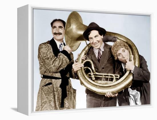 A Day at the Races, Groucho Marx, Chico Marx, Harpo Marx, 1937-null-Framed Stretched Canvas