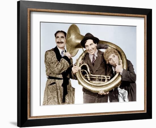 A Day at the Races, Groucho Marx, Chico Marx, Harpo Marx, 1937-null-Framed Photo