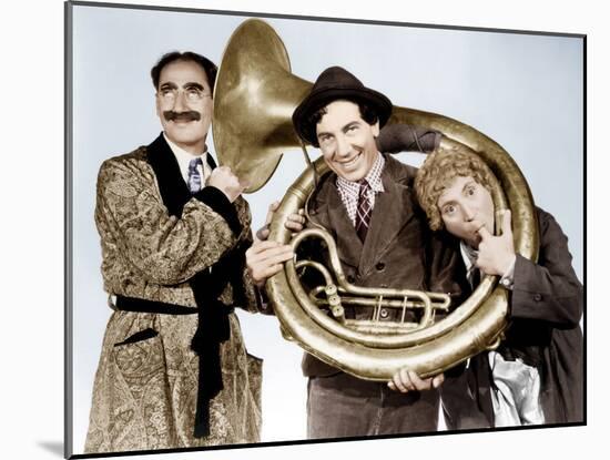 A Day at the Races, Groucho Marx, Chico Marx, Harpo Marx, 1937-null-Mounted Photo