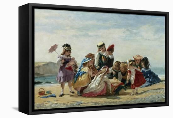 A Day at the Seaside-Timoleon Lobrichon-Framed Premier Image Canvas